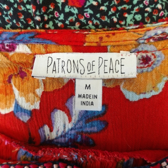 Paisley Floral Ruffle Bottom Peplum High-Low Tank Top - Picture 4 of 6